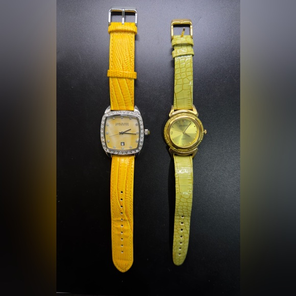 JOAN RIVERS COLLECTIBLE WATCHES SET OF 2 Yellow Green - Picture 7 of 11